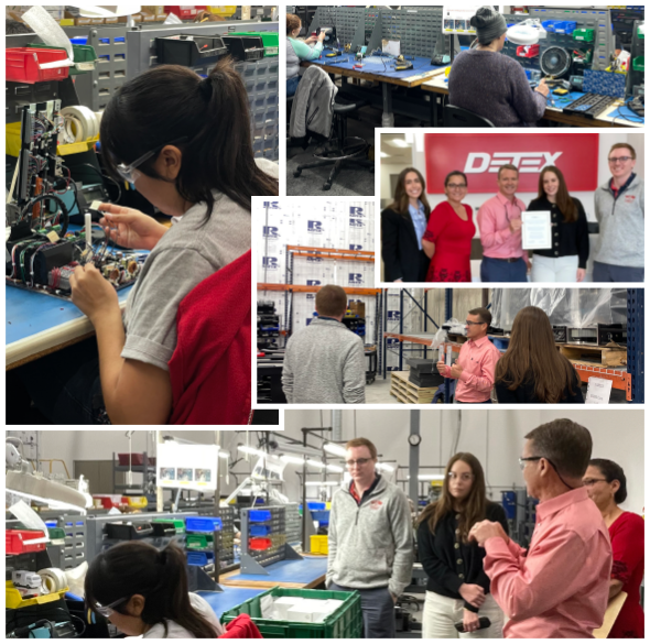 Collage of Detex company visit