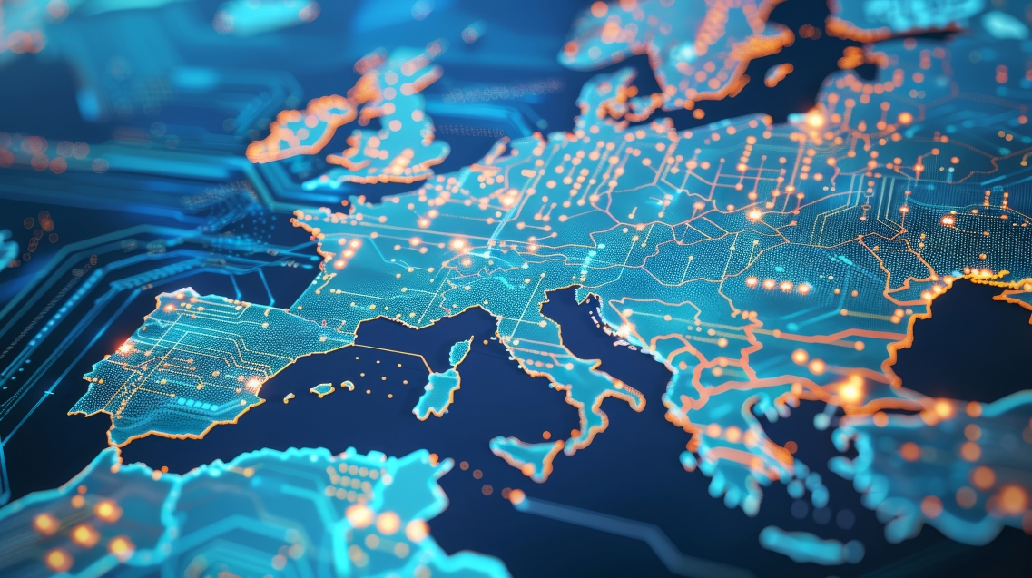 Map of Europe on PCB